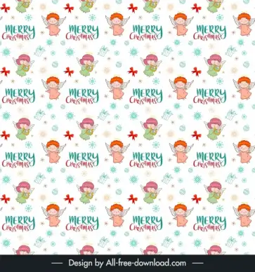 christmas pattern template cute repeating angels xmas symbols decor