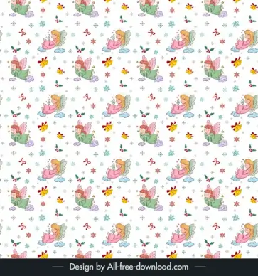 christmas  pattern template repeating angels xmas symbols decor