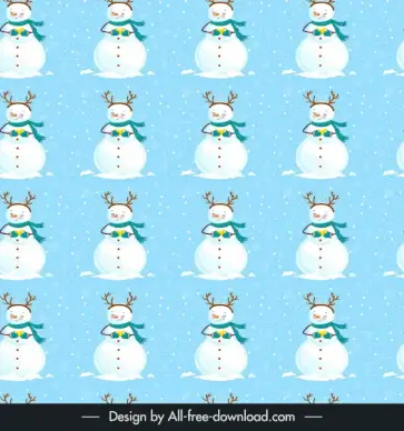 christmas  pattern template repeating cute snowman decor