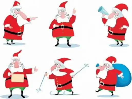 Christmas Santa Claus Vector Set