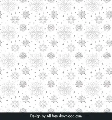 christmas seamless pattern template illusive snowflakes shapes decor elegant design 