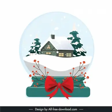 christmas snowball globe design elements elegant decor