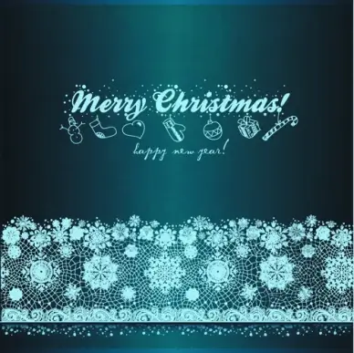 christmas snowflake lace vector set