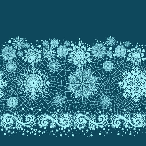 christmas snowflake lace vector set