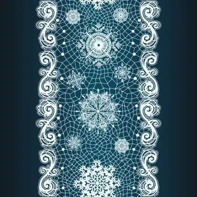 christmas snowflake lace vector set