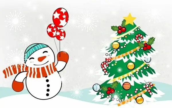 Christmas snowman with star
