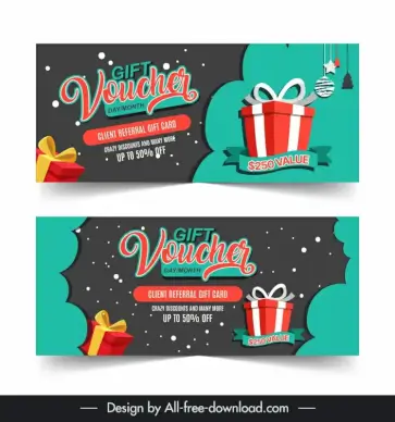 christmas voucher templates elegant classic