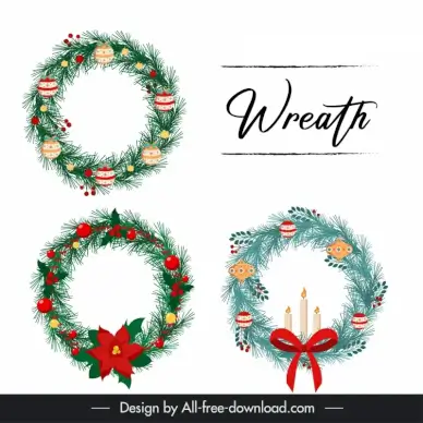 christmas wreath design elements elegant classic