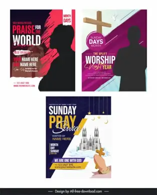 church flyer templates collection elegant decor