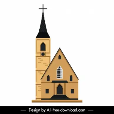 church sign icon retro european style decor
