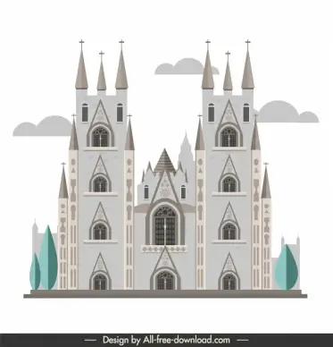 church york minster sign template flat symmetrical classic outline 