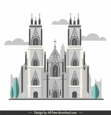 church york minster sign template retro sketch flat symmetric design
