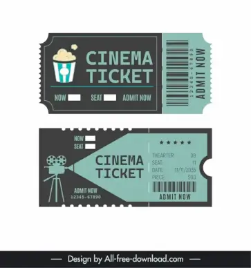 cinema tickets template flat classical movie elements