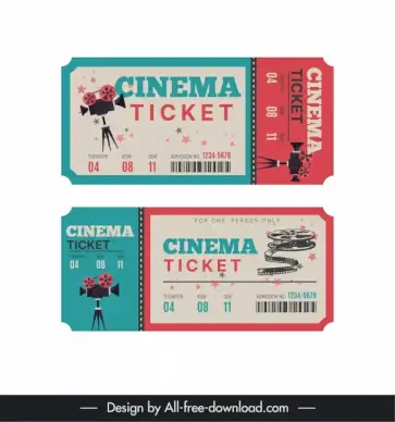 cinema tickets templates movie elements