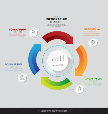 circle arrows infographic template elegant modern 