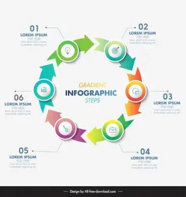 circle arrows infographic template modern elegance 