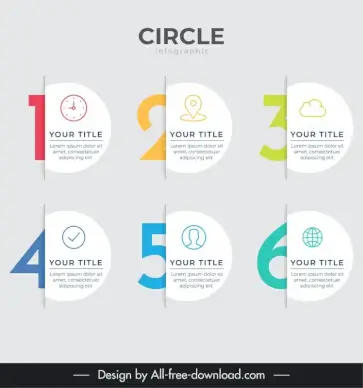 circle infographic template elegant round hidden papercut number layout