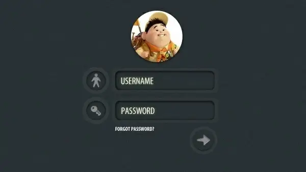 Circle Login Form PSD