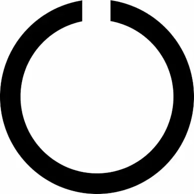 circle notch sign icon flat symmetric geometric sketch