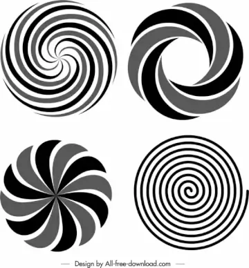 circle twisted shapes templates black white delusion sketch