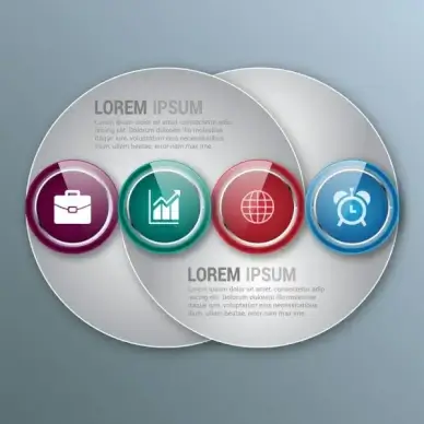 circular infographic design shiny curves and rounds decoration