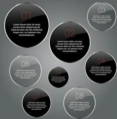 circular infographic design shiny flat round design