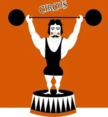 circus background athlete icon cartoon character