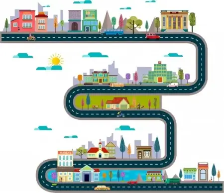 city design sketch colored layer style