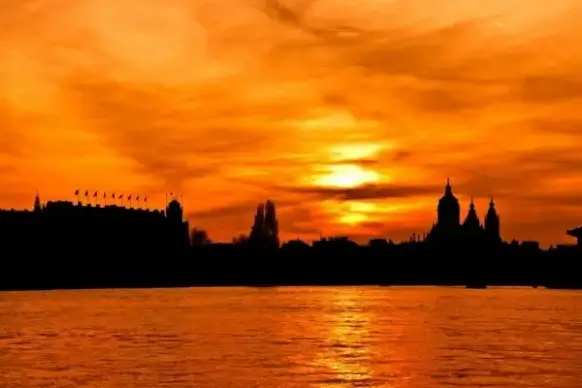 city silhouette at sunset