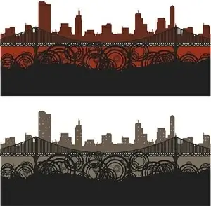 city silhouette trend element vector