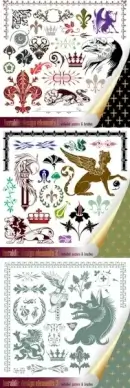 classic european pattern graphics vector