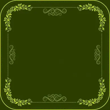 classical border template dark green design seamless curves