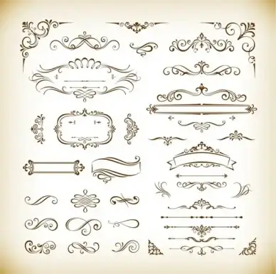 classical decorative design elements vector set