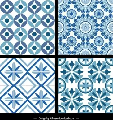classical pattern templates repeating seamless design flowers icons