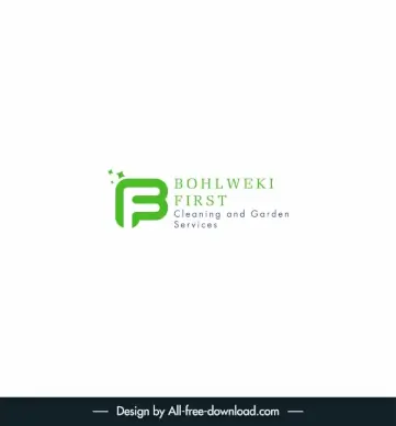 cleaning and garden services company logo elegant modern flat texts design