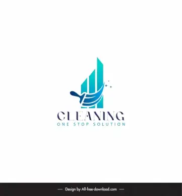 cleaning service logo brush geometry design 