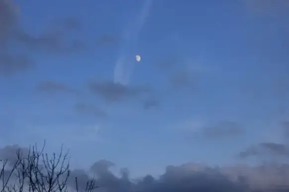 clear night sky with halfmoon