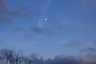 clear night sky with moon in blue mound state park wisconsin