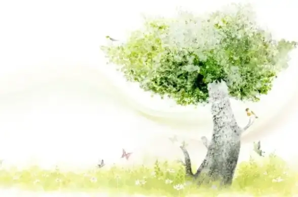 clear style of handpainted green trees psd layered images
