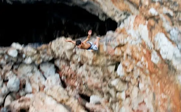 cliff plunge water