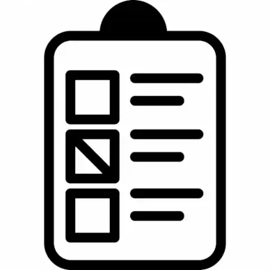 clipboard list sign icon flat black white geometric outline