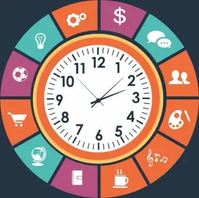 clock background colored ui isolation classical design