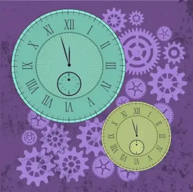 clocks background grungy gears backdop classical decoration