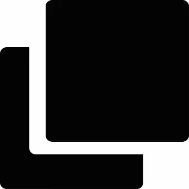 clone sign icon flat dark black white contrast squares outline