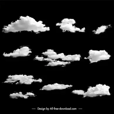 cloud brushes backdrop template dark monochrome