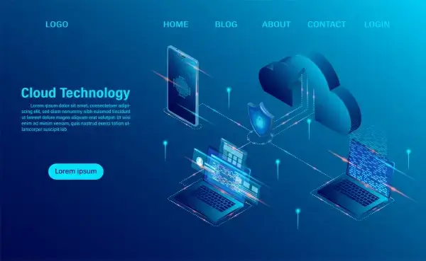 cloud computing concept online computing technology big data flow processing concept 3d servers and datacenter isometric flat design vector illustration