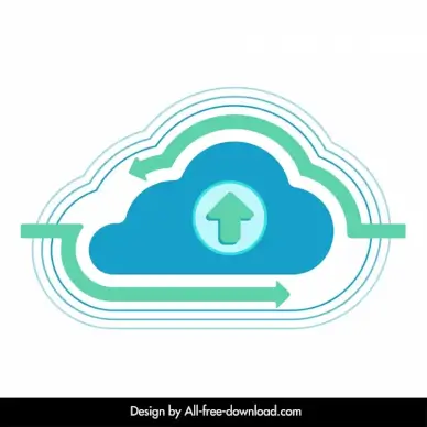cloud data icon modern flat design