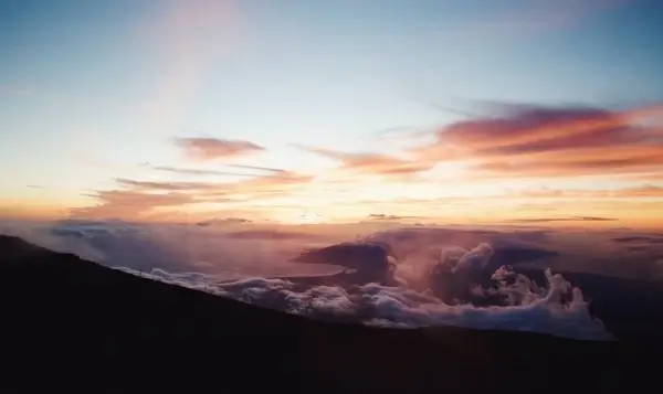 cloud dawn desert dusk evening fog landscape light