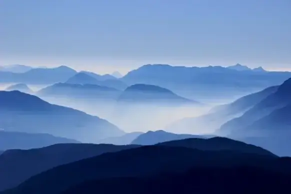 cloud dawn fog lake landscape mist morning mountain