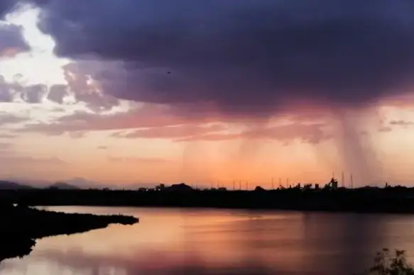 cloud dusk evening lake landscape light morning